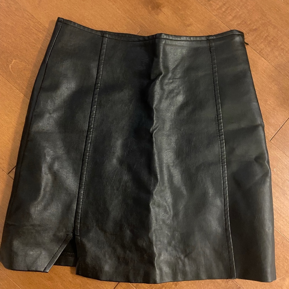 Black Leather Pencil Skirt